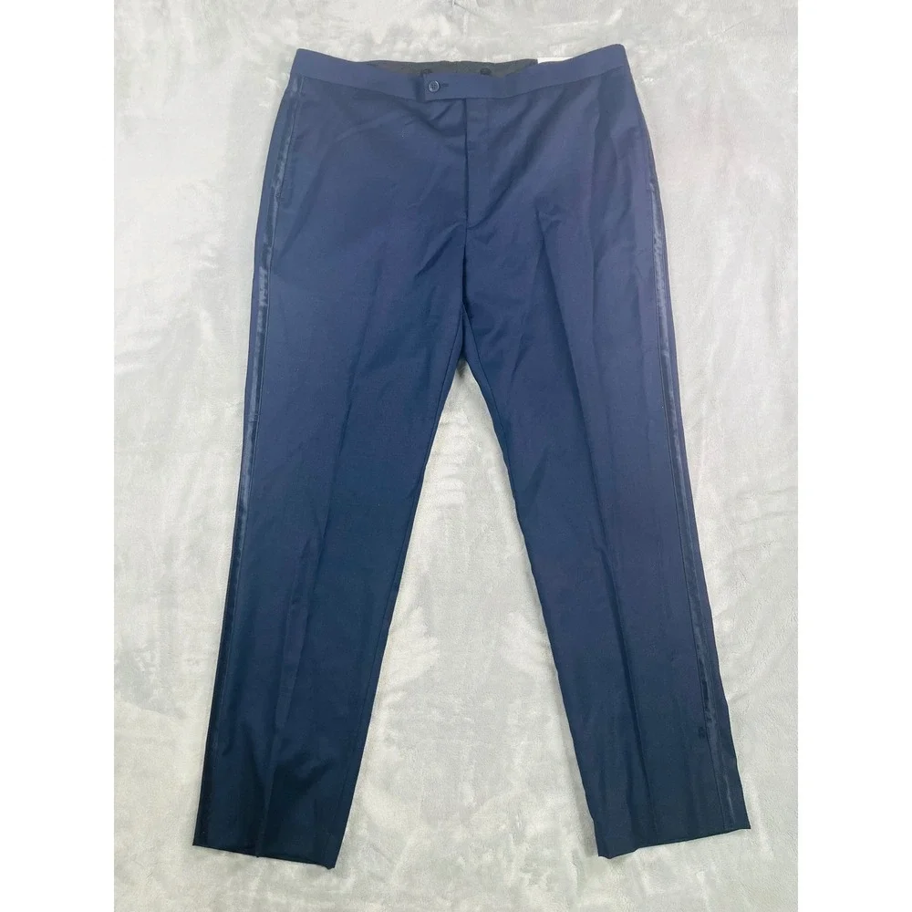 Lauren Ralph Lauren Tuxedo Pants Mens 40x32 Navy New Classic Fit Satin Stripe